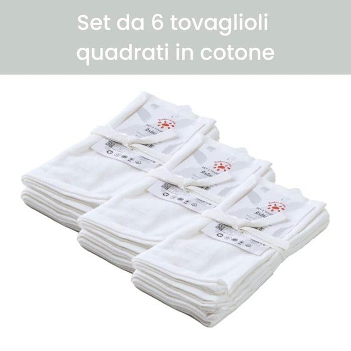 Intrecci – Set 6 tovaglioli in puro cotone 40x40 cm