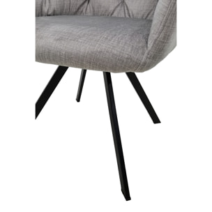 Set di 2 poltroncine girevoli Georgia grigio chiaro