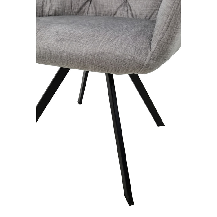 Set di 2 poltroncine girevoli Georgia grigio chiaro