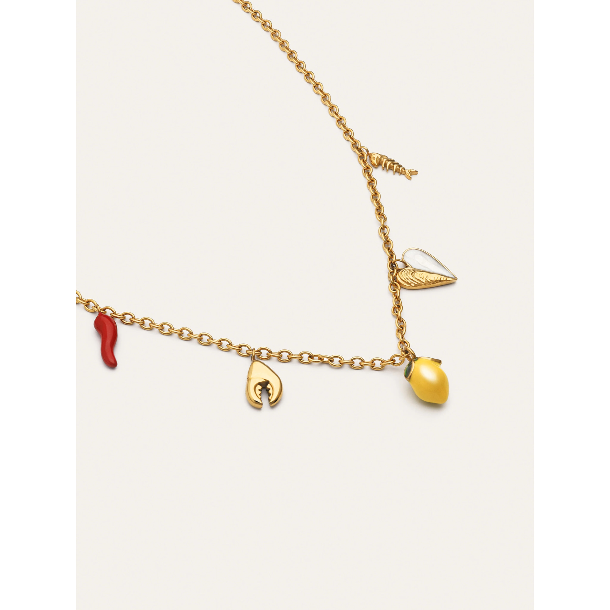 Collana Multicharm Aperitivo Marino Acciao Placcato Oro