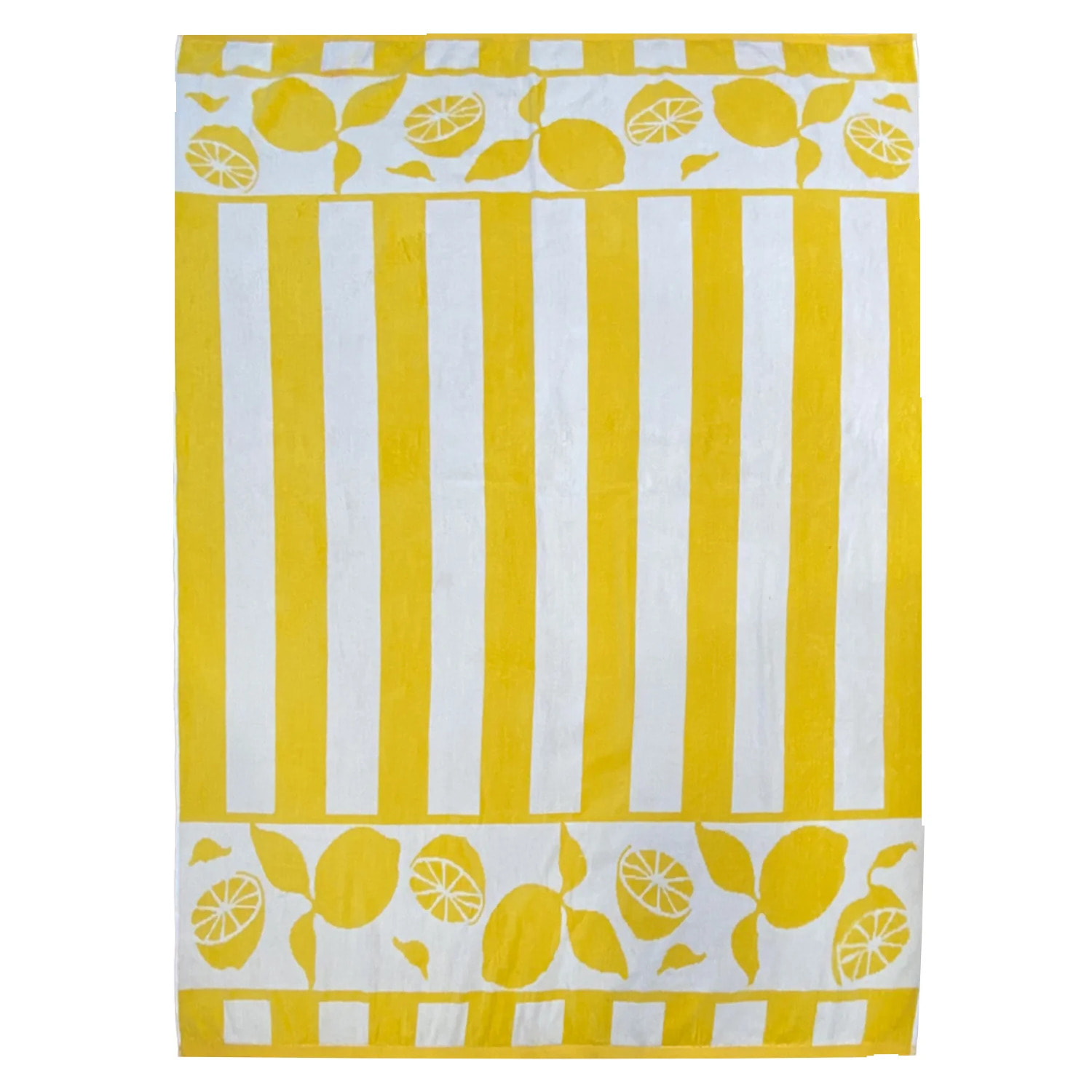 Serviette de plage XL éponge velours Jacquard Jaune 140x180 400g/m² - Limona