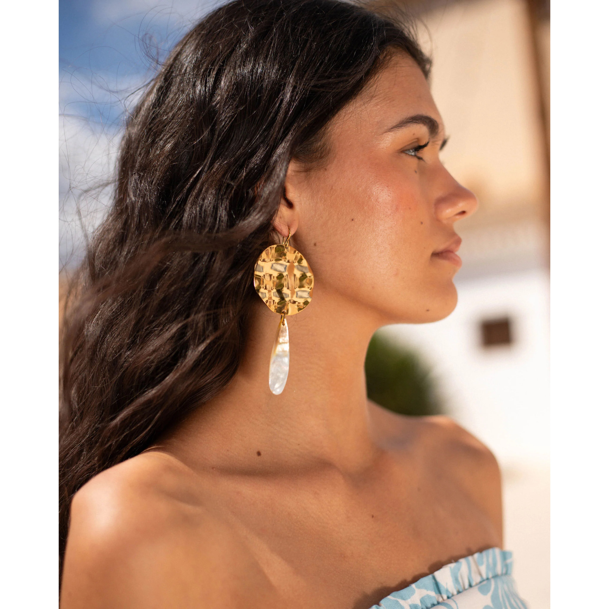 Pendientes medalla de mujer