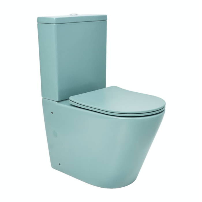 Infinitio WC à poser complet en céramique avec abattant SoftClose, vert mat (SATINF031VPSNLGEM)
