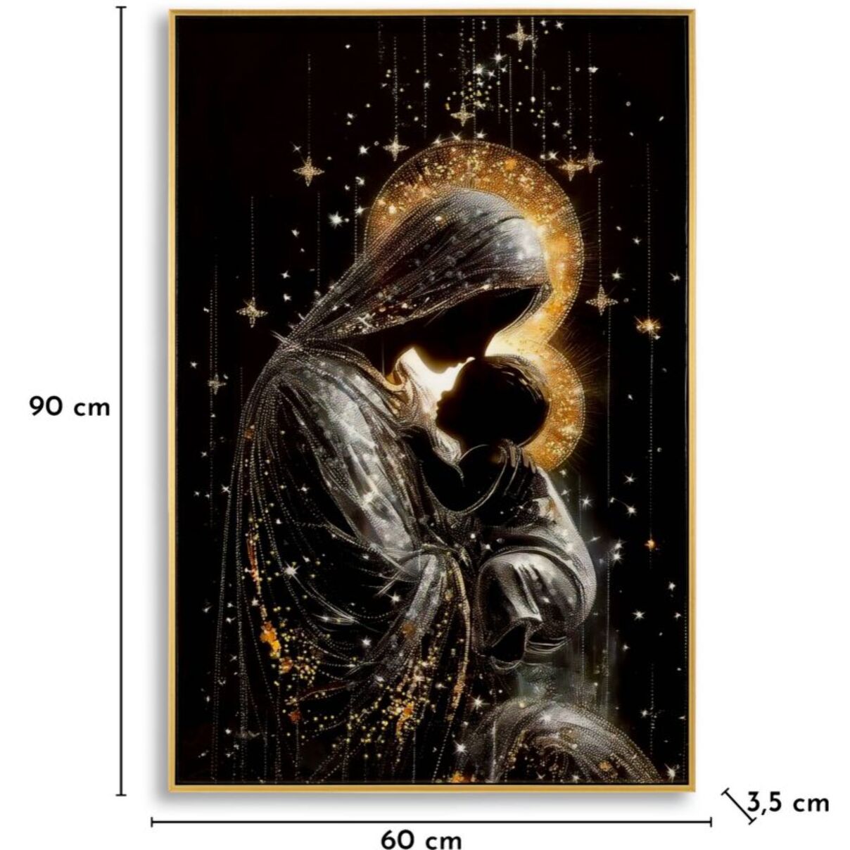 STAMPA DECORATA SU TELA LACCATA C/CORNICE MATERNITY -B- CM 60X3,5
X90