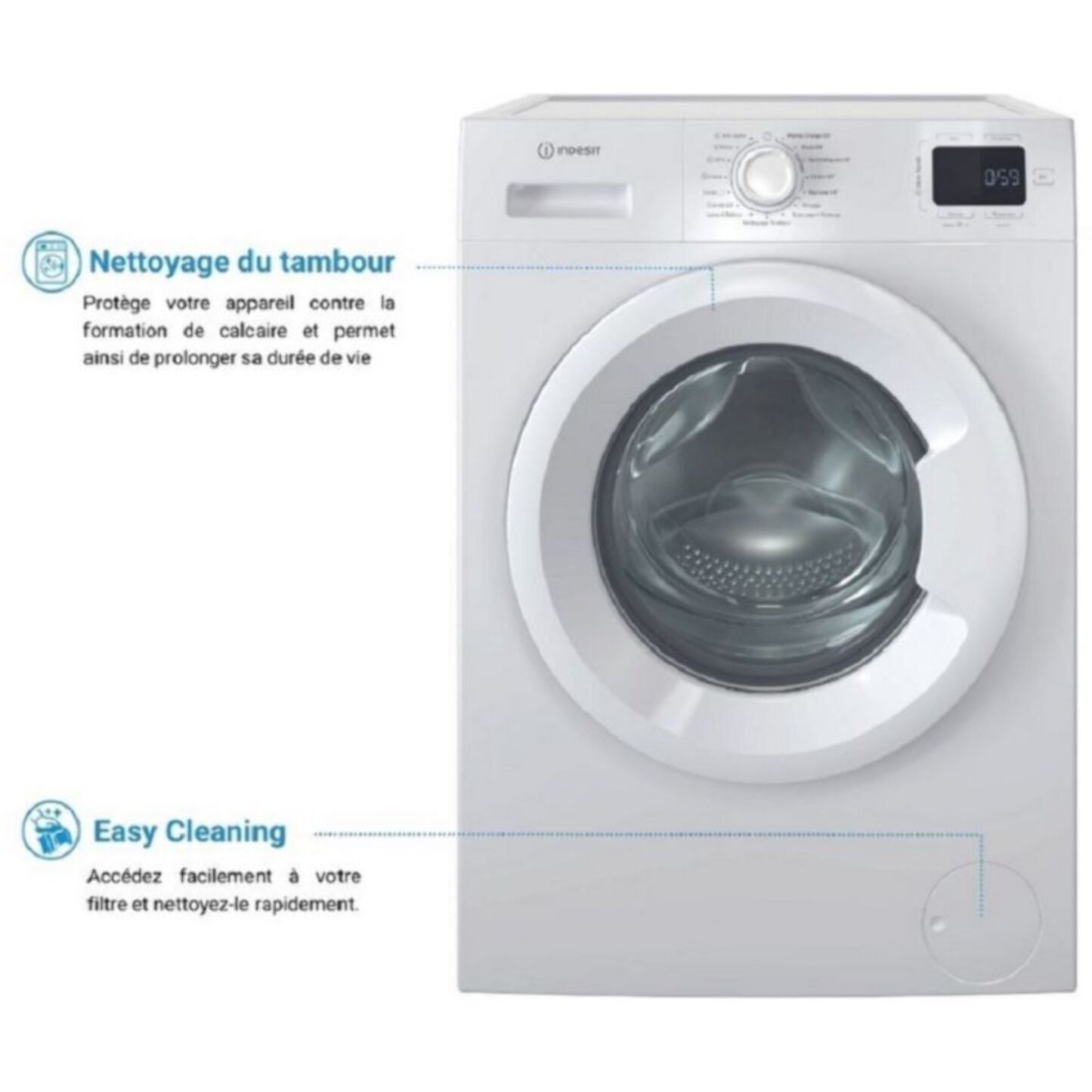 Lave linge hublot INDESIT IM642MYTIMEFR