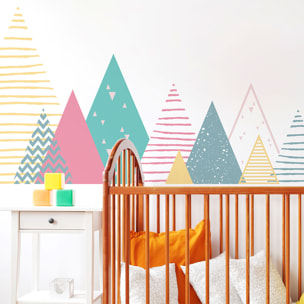 Stickers muraux enfants - Décoration chambre bébé - Autocollant Sticker mural géant enfant montagnes scandinaves LUKA