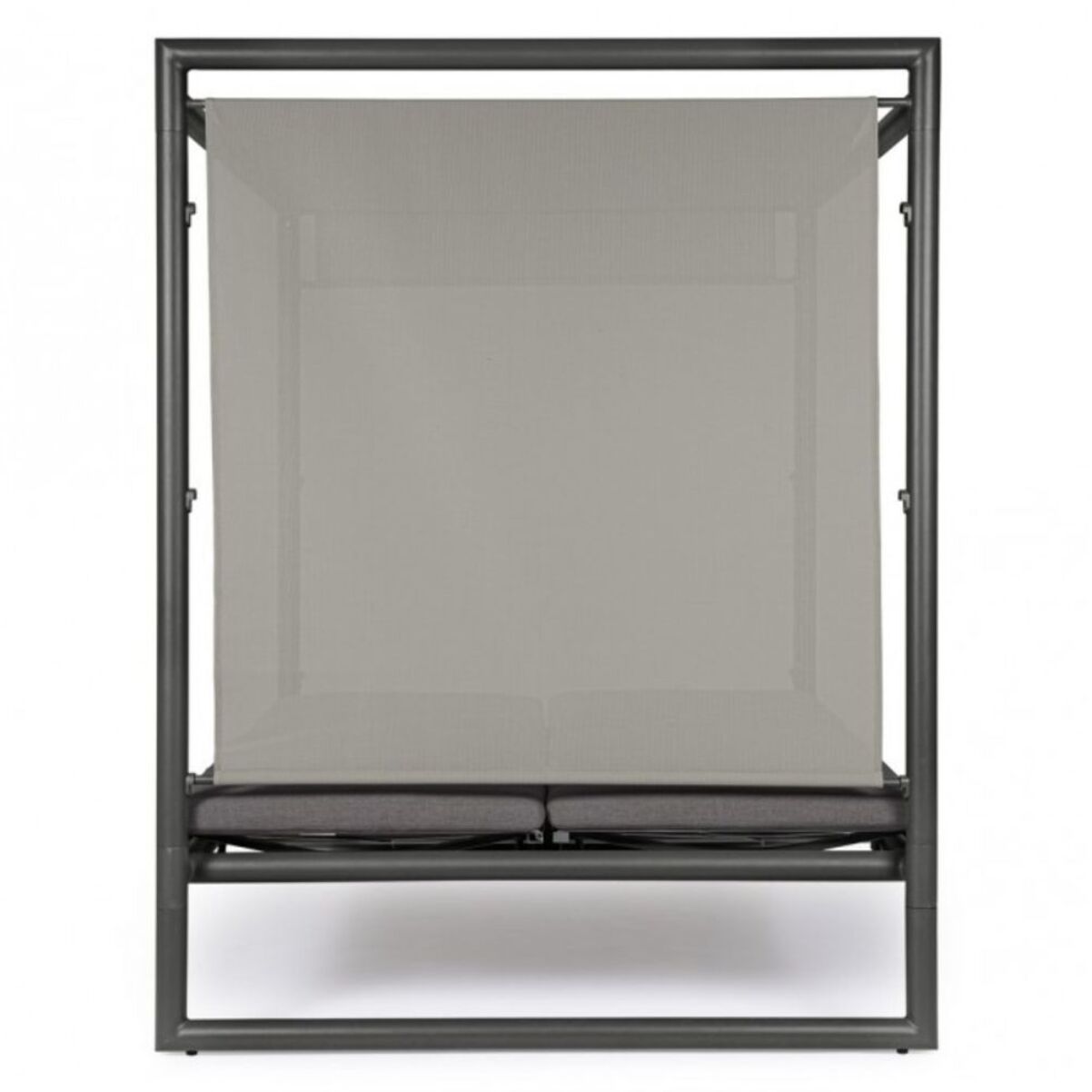 Daybed KONNOR in alluminio antracite con lettini reclinabili grigio scuro