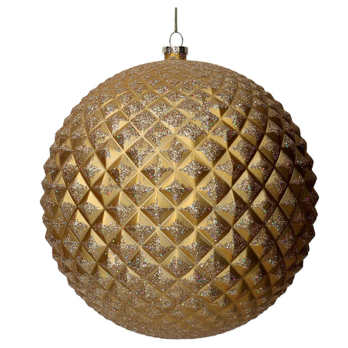 Sfera in plastica con glitter oro opaco cmø25h25