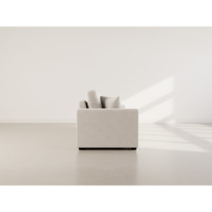 Cyrus - Canapé droit 3 places convertible en velours côtelé - Beige