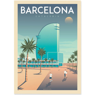 Affiche - Barcelona W Hotel - Olahoop Travel Posters