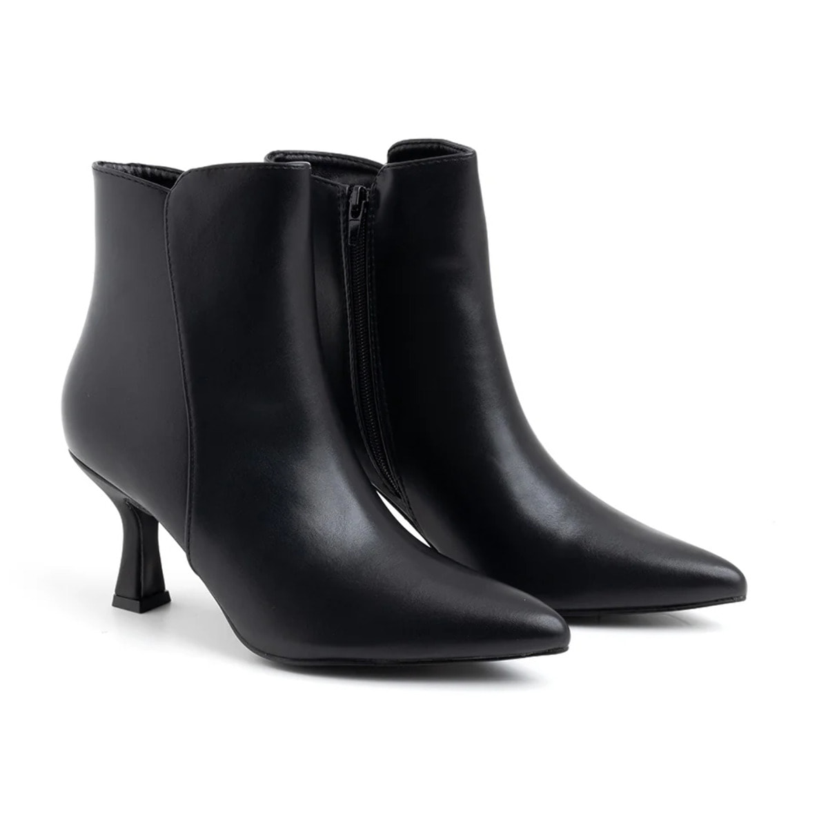 Tronchetto svasato con tacco rochetto - NERO