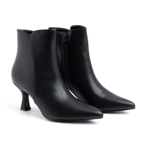 Tronchetto svasato con tacco rochetto - NERO