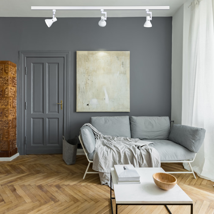 Forlight Cone - Proyector De Carril Para Bombilla E27, Monofásico. Color Blanco