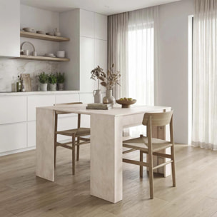 Mesa consola extensible con efecto en microcemento beige 50-235x90 cm Denis Microcemento Beige