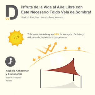 Toldo Vela Triangulo Sombrilla Parasol Terraza 3x3x3m Rojo