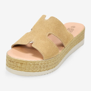 Sandalias de piel marrones con plataforma