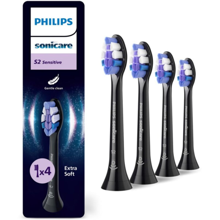 Brossette dentaire PHILIPS S2  4 pack noire HX6054/88