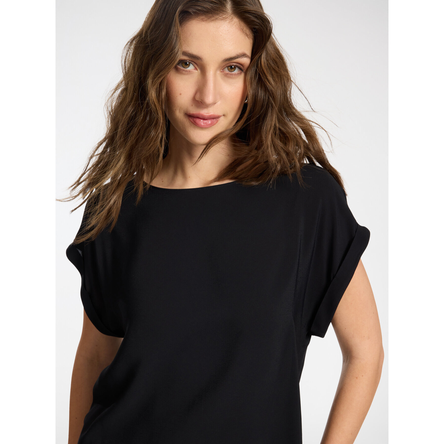 Elena Mirò - Blusa de crepé de China - Negro