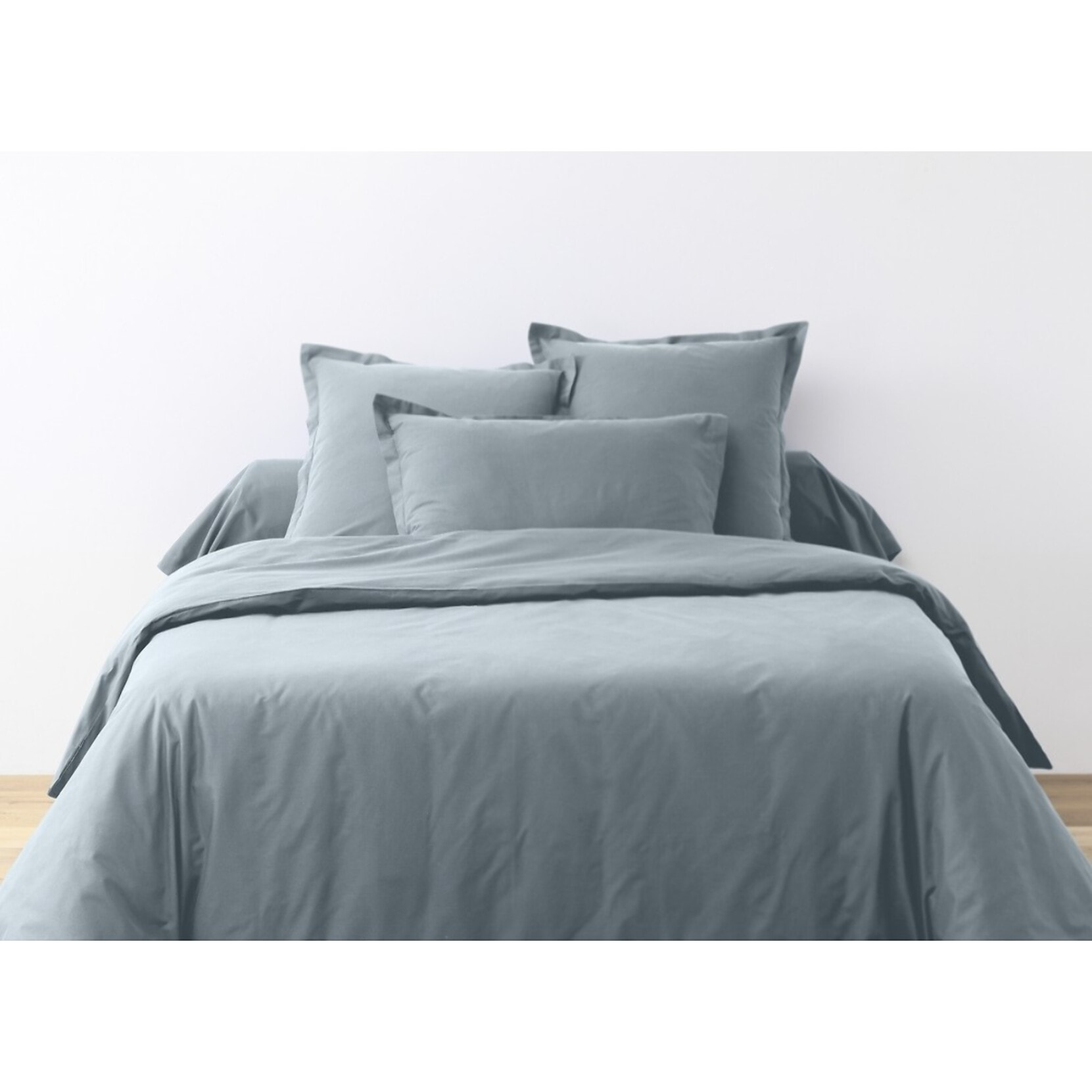 Parure Housse De Couette + 1 taie 100% Coton 57fils Blue Polaire
