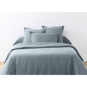 Parure Housse De Couette + 1 taie 100% Coton 57fils Blue Polaire
