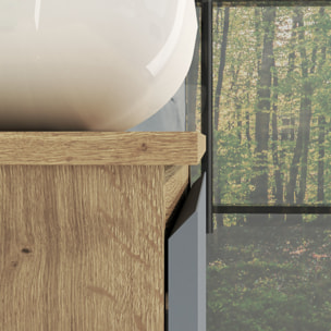 ENSEMBLE DE SALLE DE BAIN NIA | MEUBLE SUSPENDU | 60 CM BLEU | DEUX TIROIRS |LAVABO SUR PLAN | MIROIR NON INCLUS | MEUBLE MONTÉ | ALDAY