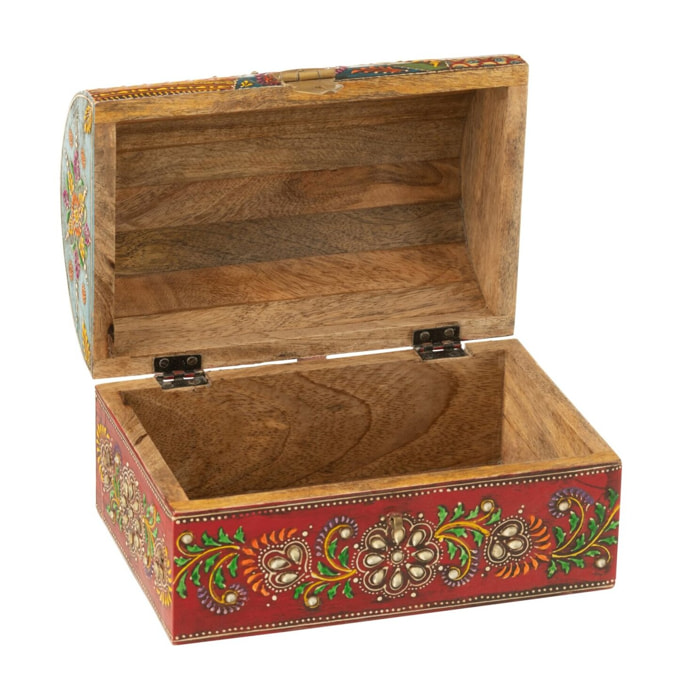 J-Line boîte Rectangle Delhi - bois - multicolore