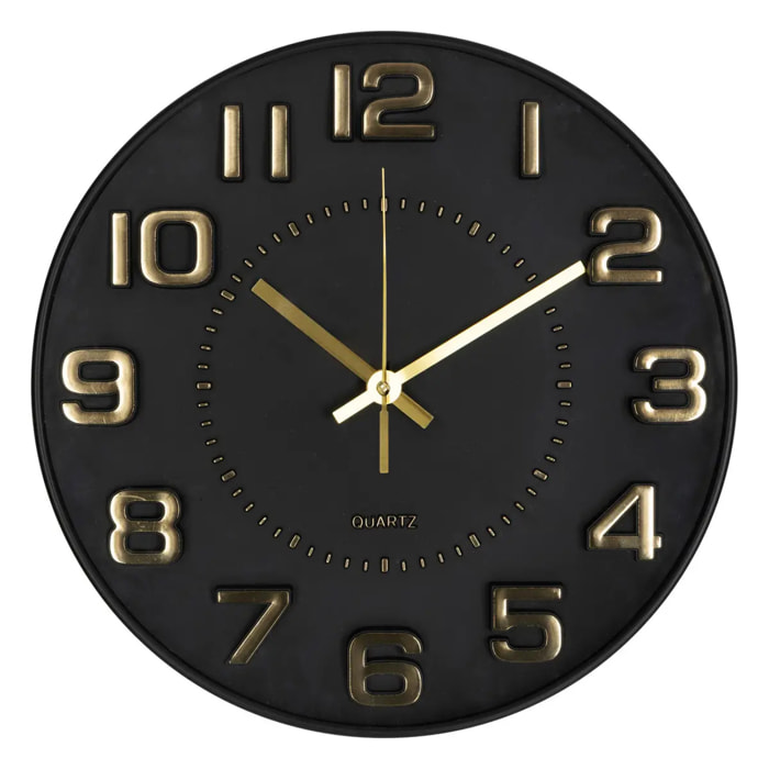 Horloge relief Doris noir D30cm