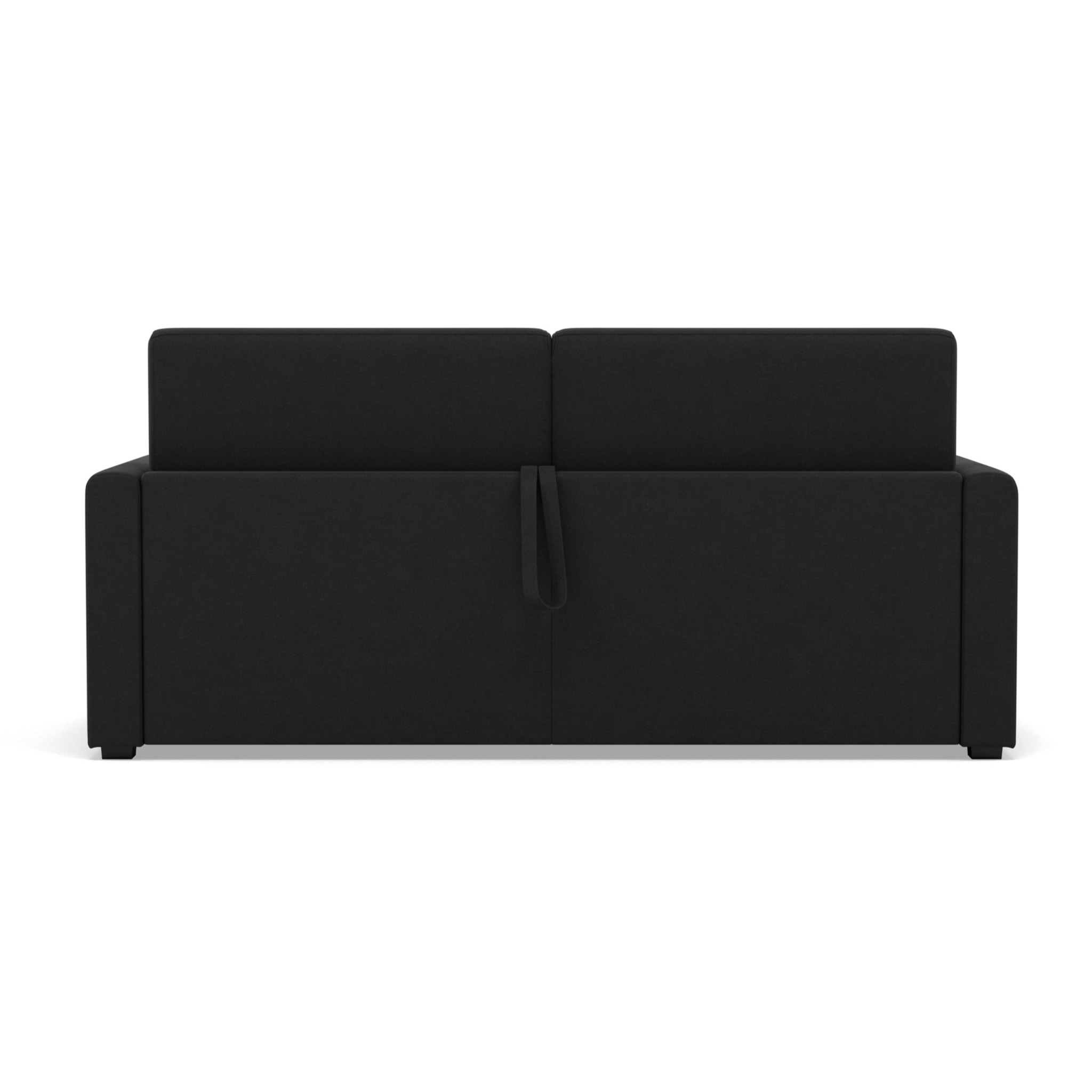 Julia - canapé 3 places convertible couchage quotidien matelas 14 cm en tissu - Noir