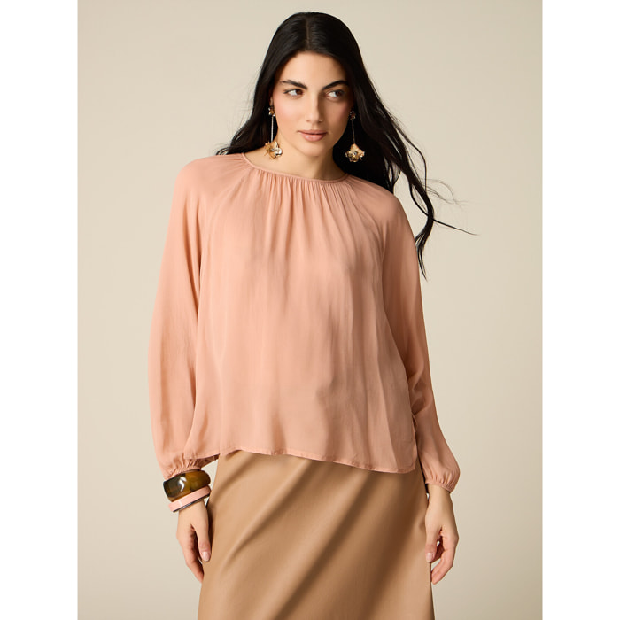 Oltre - Blusa de viscosa crepé - Rosa