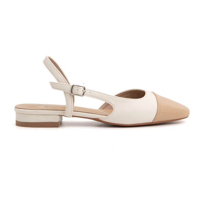 Slingback old-style bicolore - KHAKI