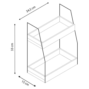 Estantería de pared Artur de 2 niveles, madera de Paulownia