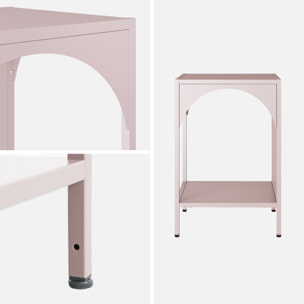 Table de chevet. table d'appoint en acier rose