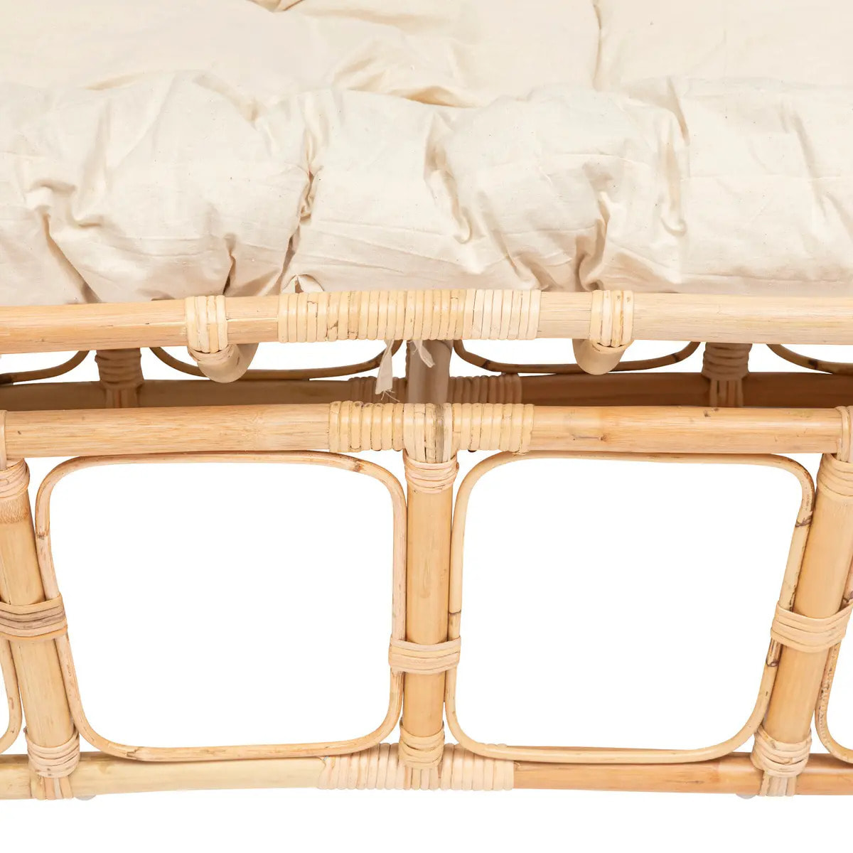 Banquette "Seram" mamasan 2 places rotin blanc