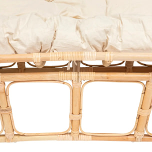 Banquette "Seram" mamasan 2 places rotin blanc