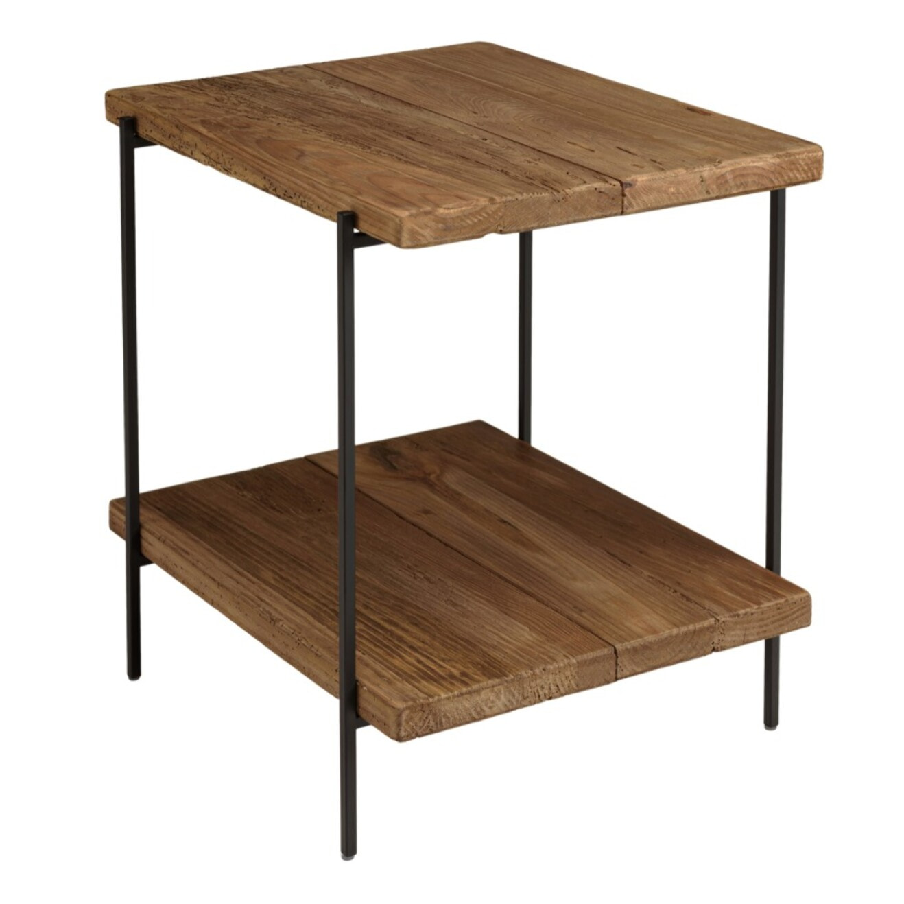 DANDY - Table d'appoint rect. 50x42cm bois Pin recyclé et pieds métal
