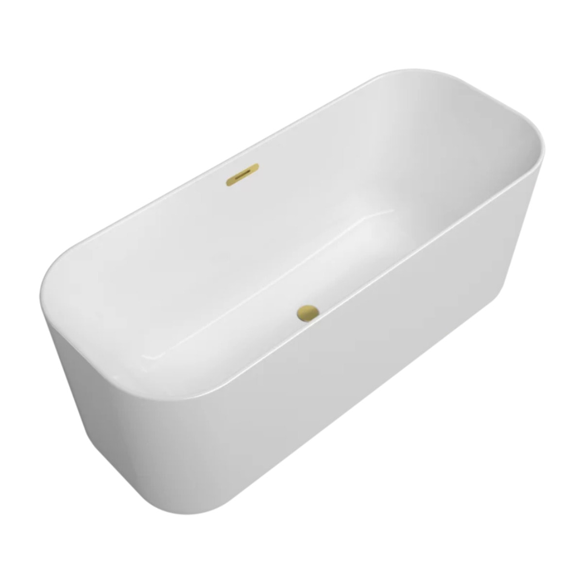 Baignoire ilot 170 X 70 ilot Finion quaryl blanc trop plein Gold