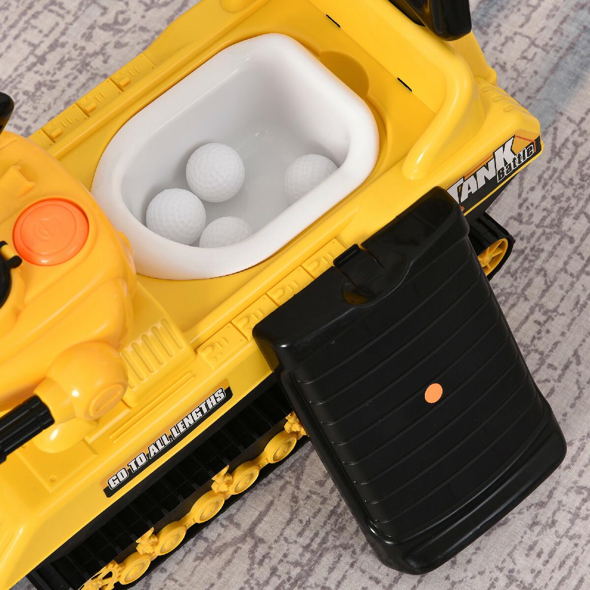 Porteur enfants voiture enfant trotteur tank 12-36 mois coffre klaxon pistolet à balles jaune
