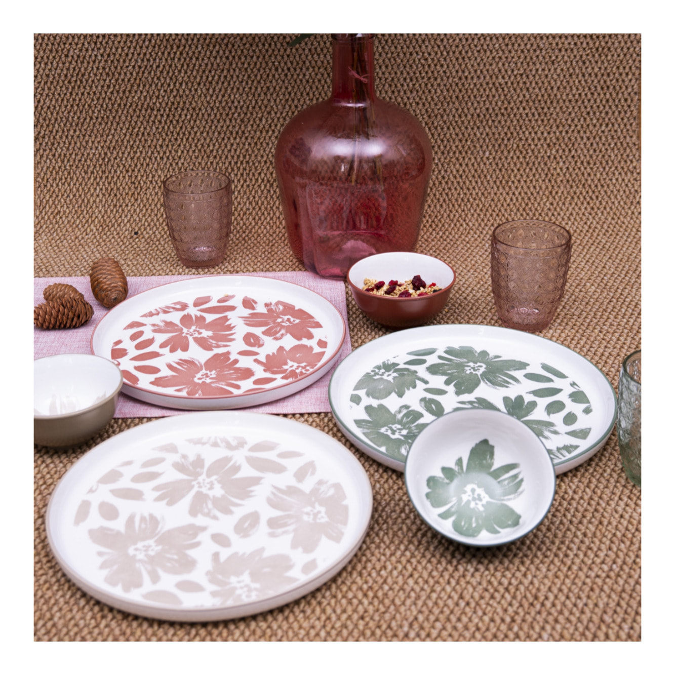 Lot de 6 grandes assiettes, HANAE
