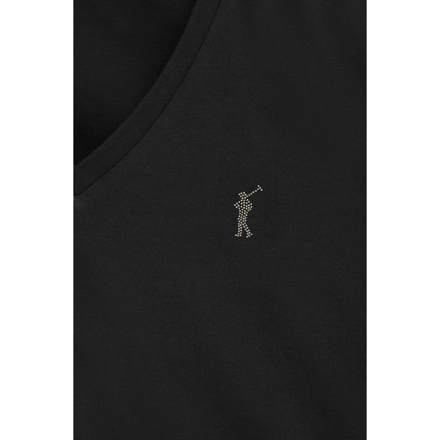 Camiseta negra con cuello de pico y logo Rigby Go Gold