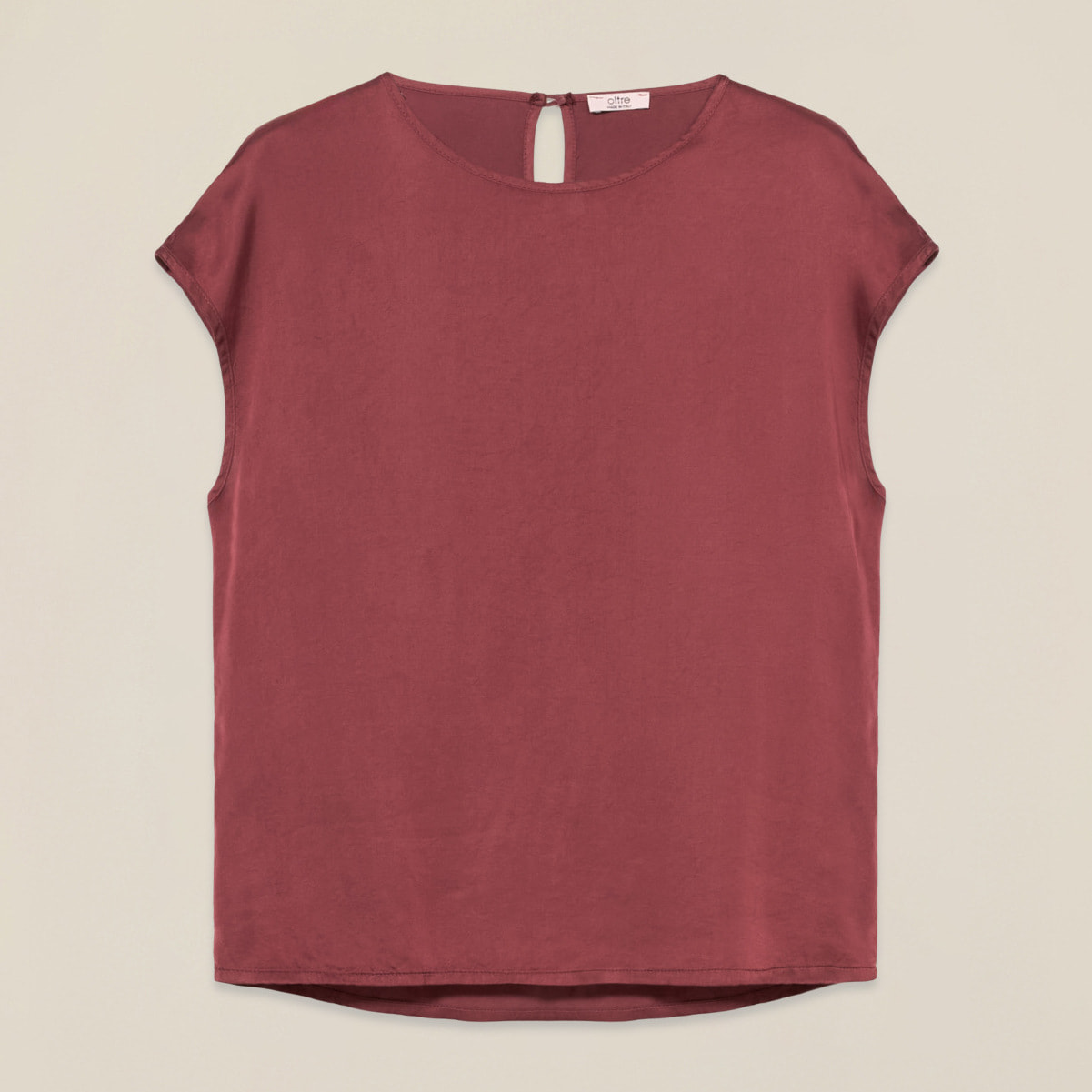 Oltre - Blusa de satén de viscosa - Burgundy