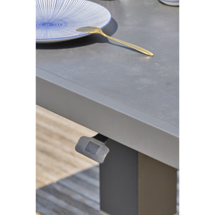 IBIZA - Ensemble repas de jardin 7 pl alu plateau céramique sur verre