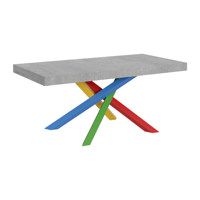 Table extensible 90x180/284 cm Volantis Gris Béton cadre 4/B
