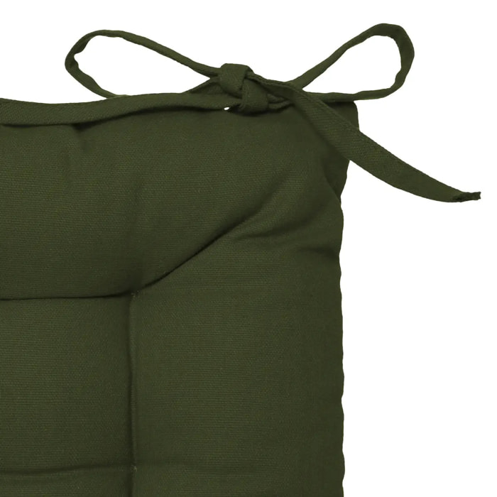 Galette de chaise vert kaki 38x38cm