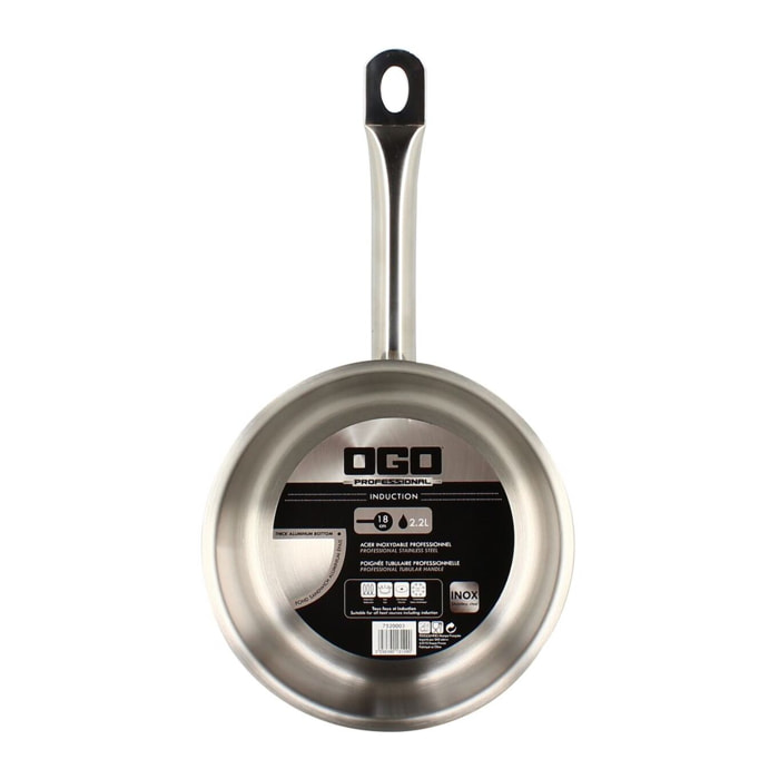 Casserole professionnelle acier inoxydable 18cm - tous feux  PROFESSIONNEL