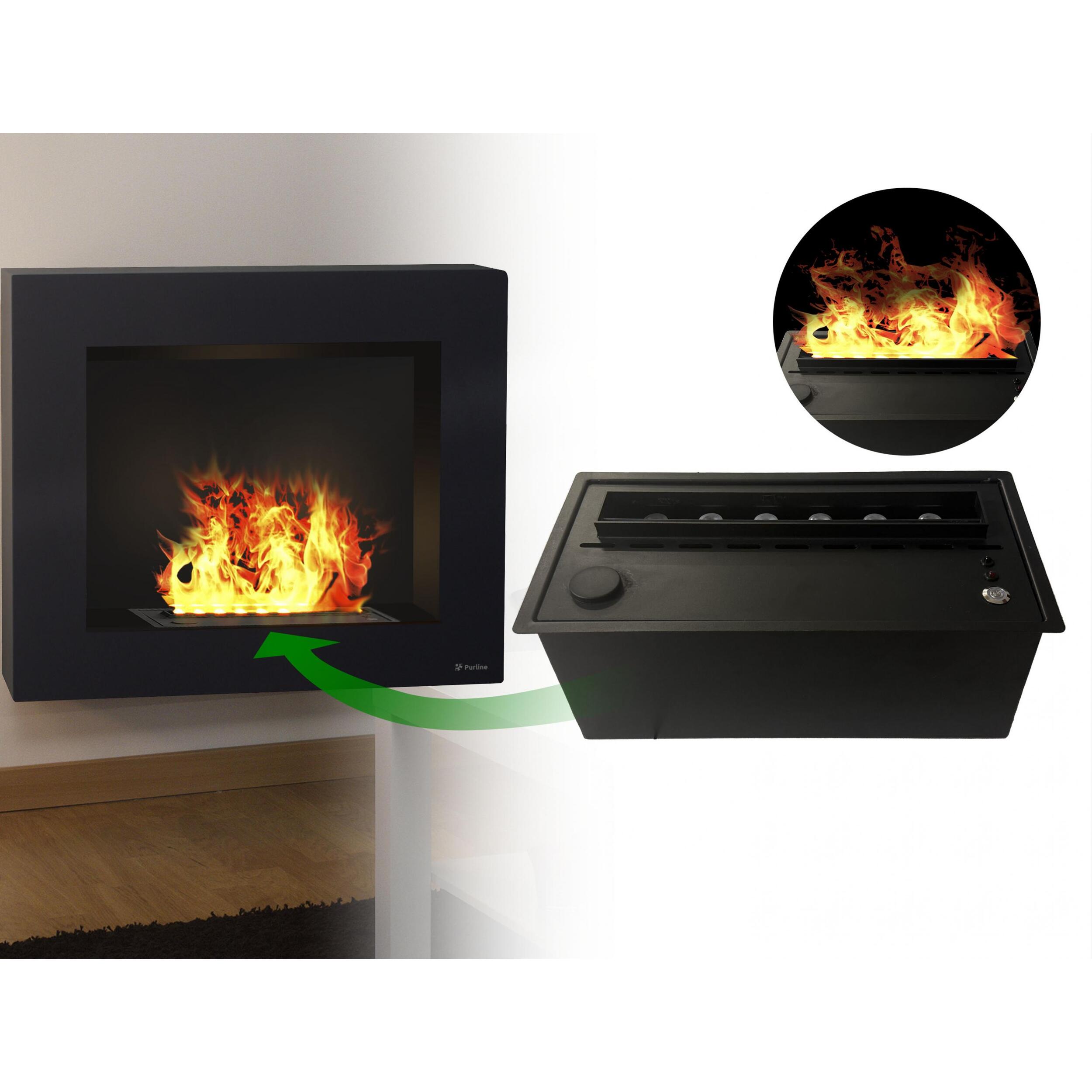 Cheminée décorative murale avec flamme simulée