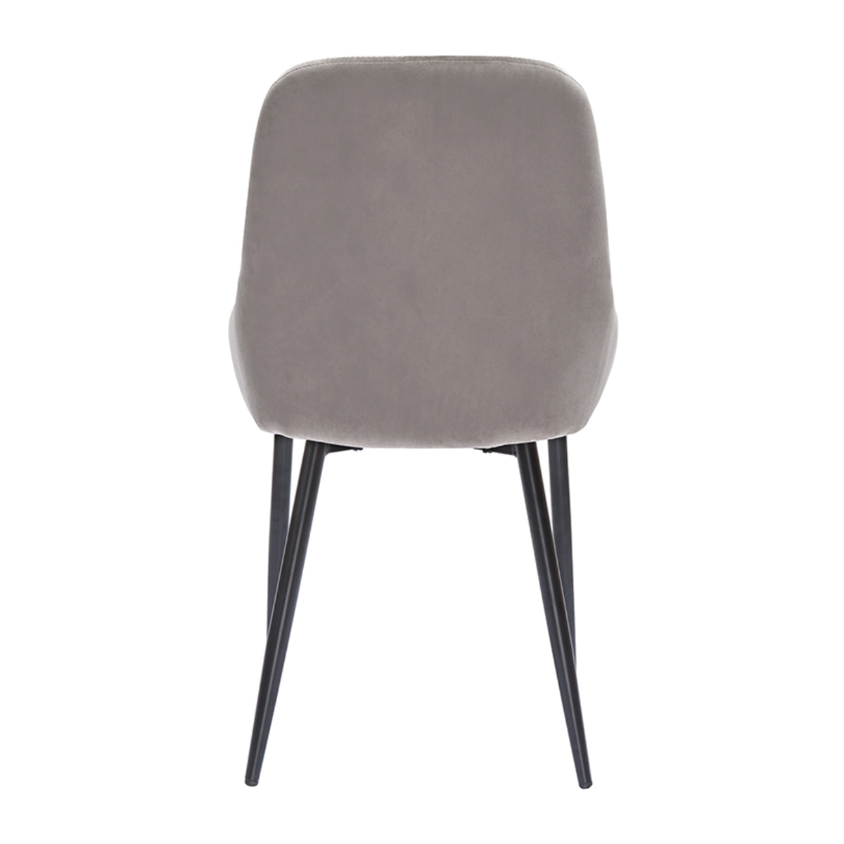 Chaises design en tissu velours taupe et métal noir (lot de 2) HOLO