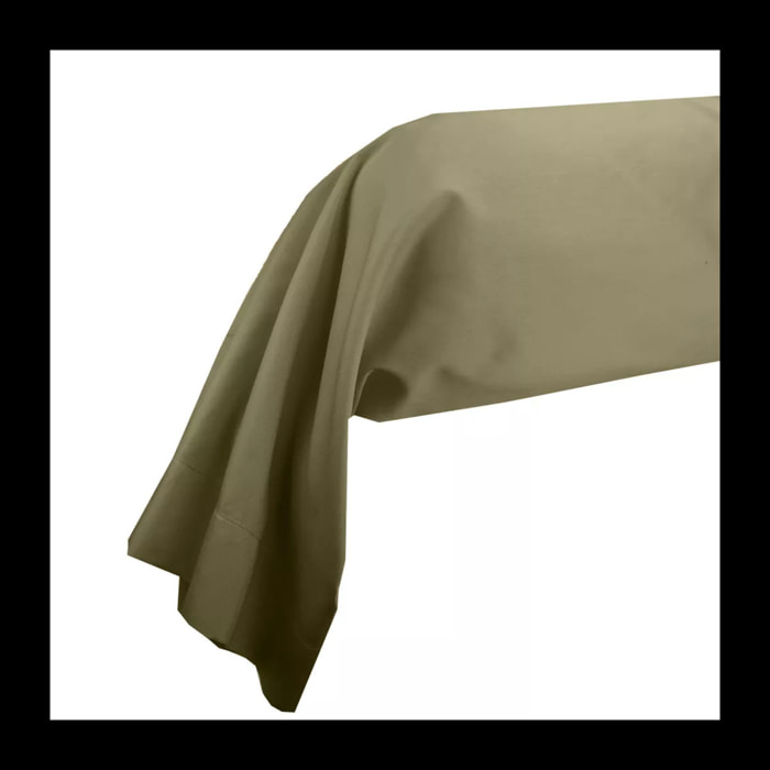 Taie de traversin satin de coton uni brun marron Ava uni mordore