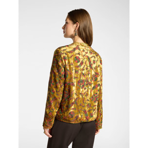 Elena Mirò - Chaqueta desestructurada de terciopelo bordada - Amarillo