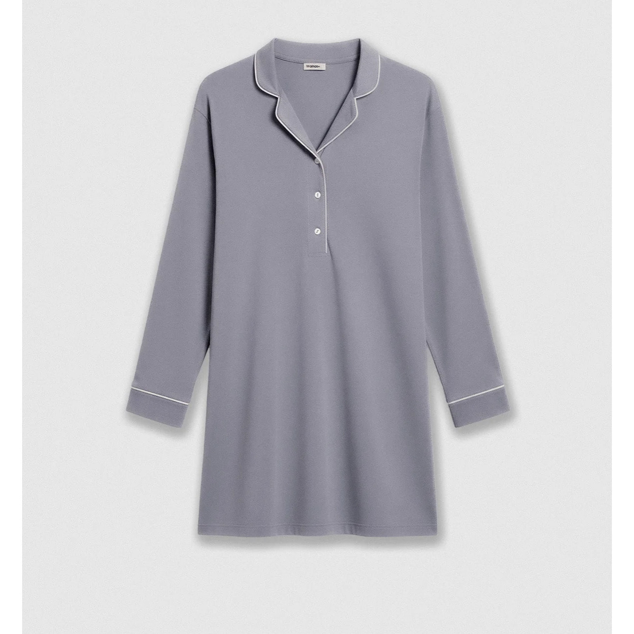 Camisón manga larga viscosa punto vivo Azul Indigo