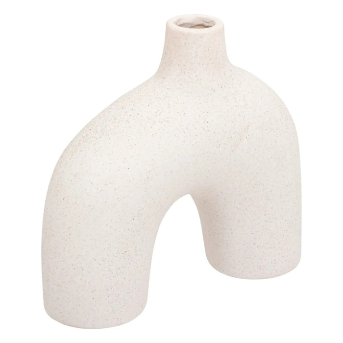 Vase arc "Asy" H18cm blanc